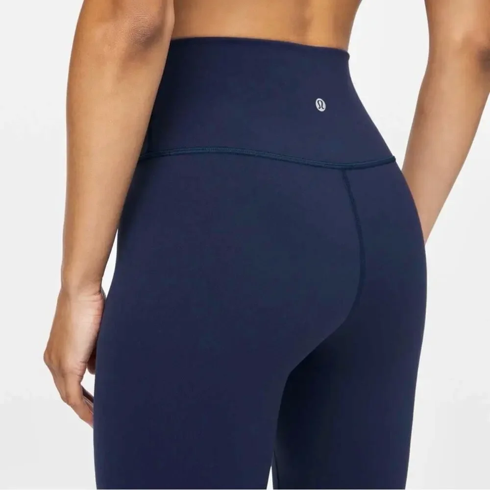 Lululemon Wunder Train super-hi rise cropped leggings in true navy size 6